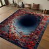 Floral Swirl Optical Illusion Rug Deep 3D Black Hole Rug Unique Home & Office Decor Trippy Aesthetic Floor Mat Living Room Rug
