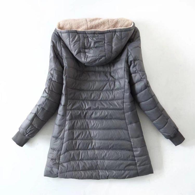 Women Winter Hooded Down Jacket Long Warm Coat Fashion Zipper Outerwear Cotton Padded Female