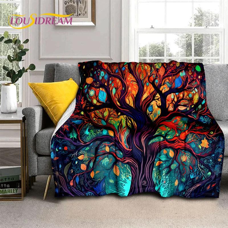 Tree of Life Nature Viking Yggdrasil Norse Soft Flannel Blankets,Throw Blanket Comfortable Blanket for Picnic Beds Home Bedroom