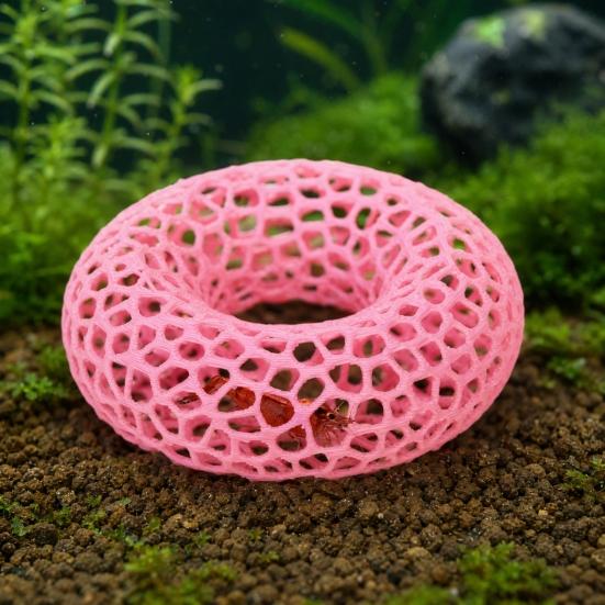 Shrimp Hides for Aquarium, 3D Printed Shrimp Cave, Round Hollow Small Fish Habitat, Fish Tank Shelter Hideout Ornament