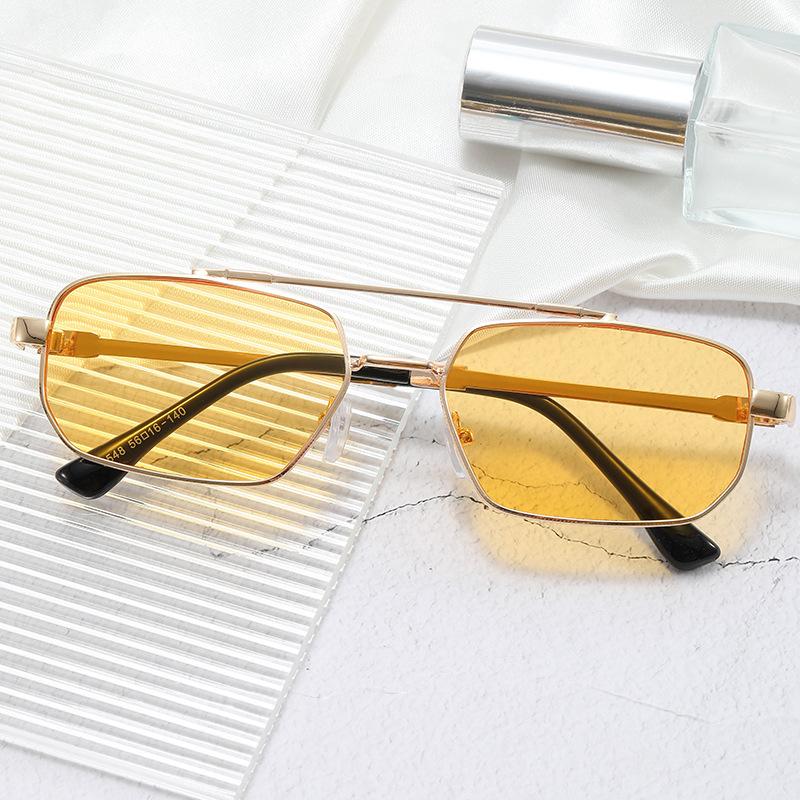 European American Style Sunglasses Women Square Shape Double Bridge Sun Glass UV Protection for Men Women Driving Hiking