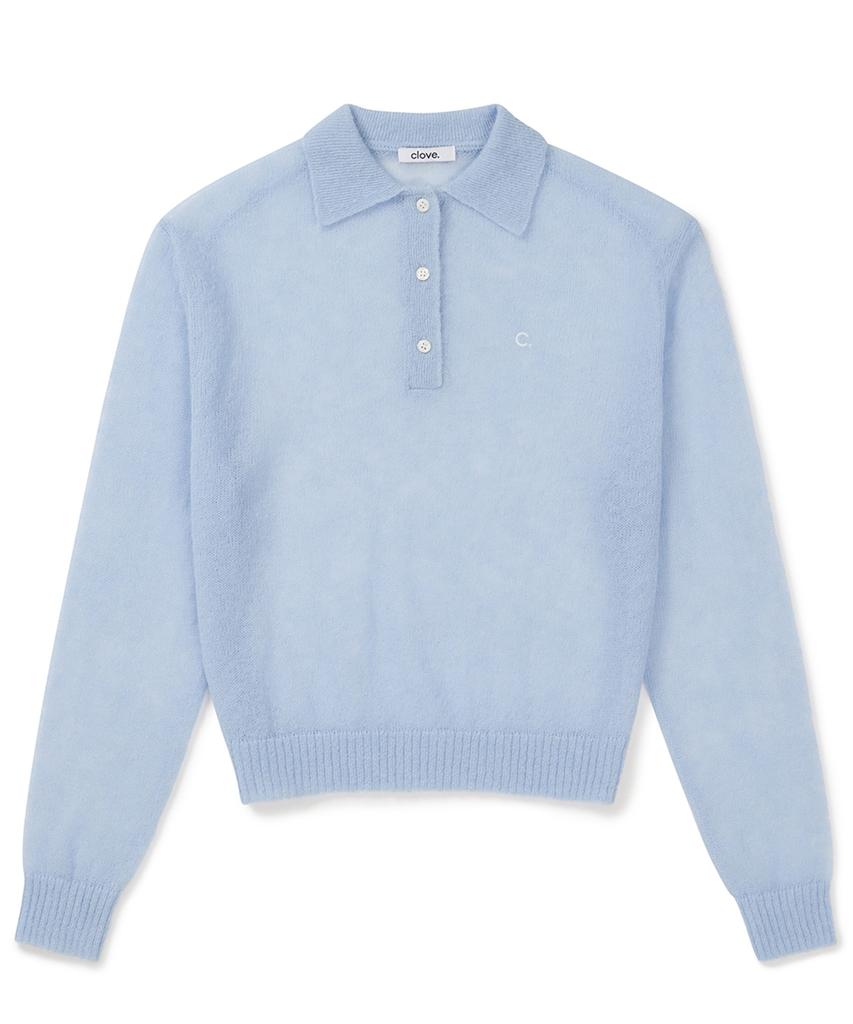 CLOVE [25Ss Clove] Kid Mohair Collar Knit (Sky Blue)