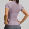 Damen S Kurzarm Yoga T-Shirt Zum Laufen Slim Fit Hohe Elastizität Fitnessstudio Top