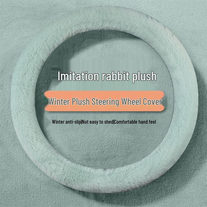 Peppa Pig Plush Steering Wheel Cover - Cute Winter Cartoon Design for Electric Four-Wheel Vehicles