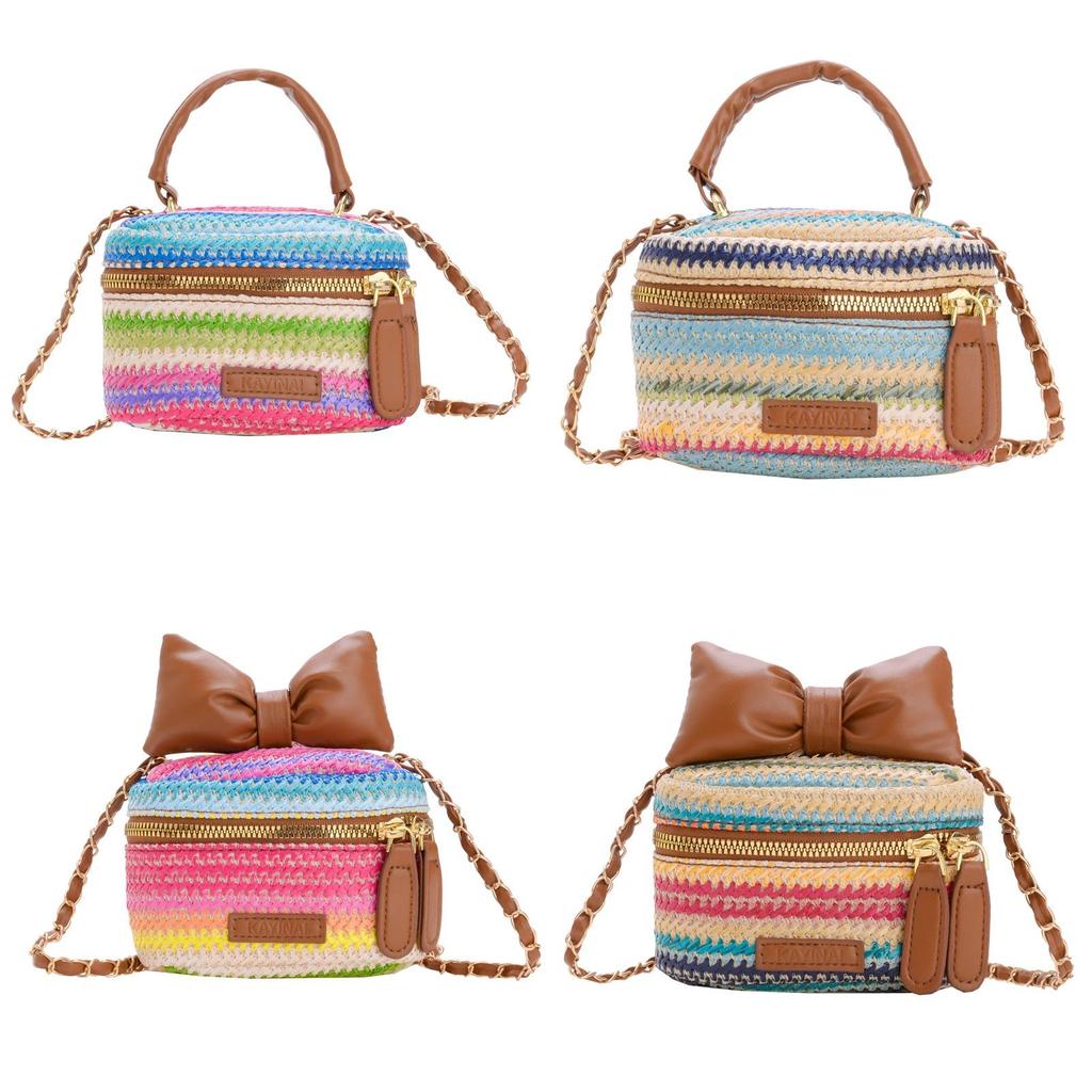 Childrens Woven Bucket Bag With Breathable Fabric For Kindergarten Girls