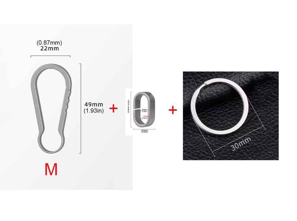 Mini Titanium Alloy Simple Keychain Connection Key Ring Quick-hang Buckle Simple Clasp Horseshoe Hanging Buckle Keyring EDC Tool