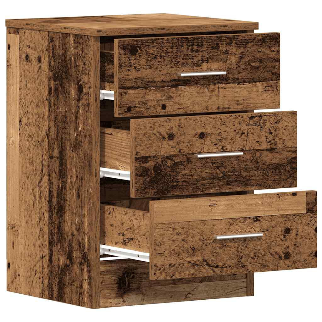 Nightstand with Vintage Wood Look 38 X 35 X 55 Cm Engineered Wood