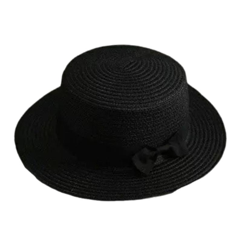 Elegant Straw Hat With Bows Detail Comfortable Women's Straw Garden Headwear For Bridal Party Church Occasion