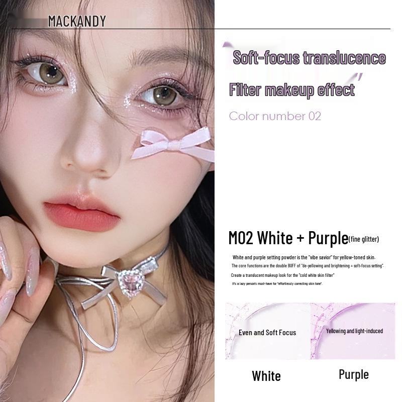 Mark Andy Two-Color Ice Translucent Lightweight Loose Powder - Waterproof Setting Powder 30g