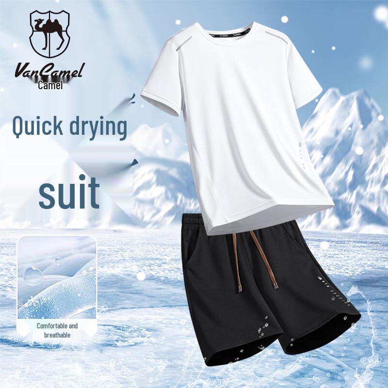 VANCAMEL Men s Summer Quick-Dry T-Shirt & Shorts Set M белый