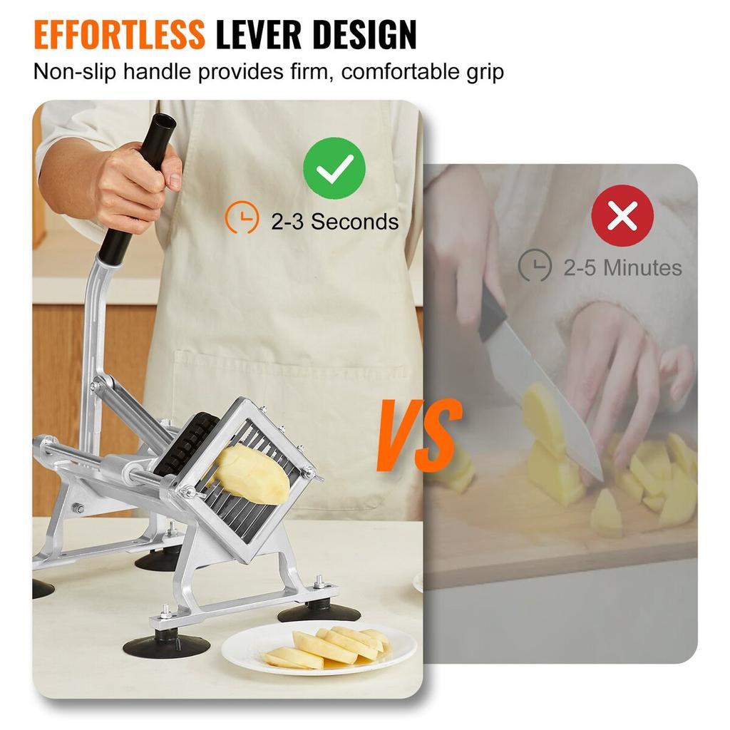 Commercial Vegetable Slicer, 3/8 inch Fruit Slicer, Stainless Steel and Aluminum Alloy Vegetable Cutter Slicer Machine, Manual Slicer with Non-slip