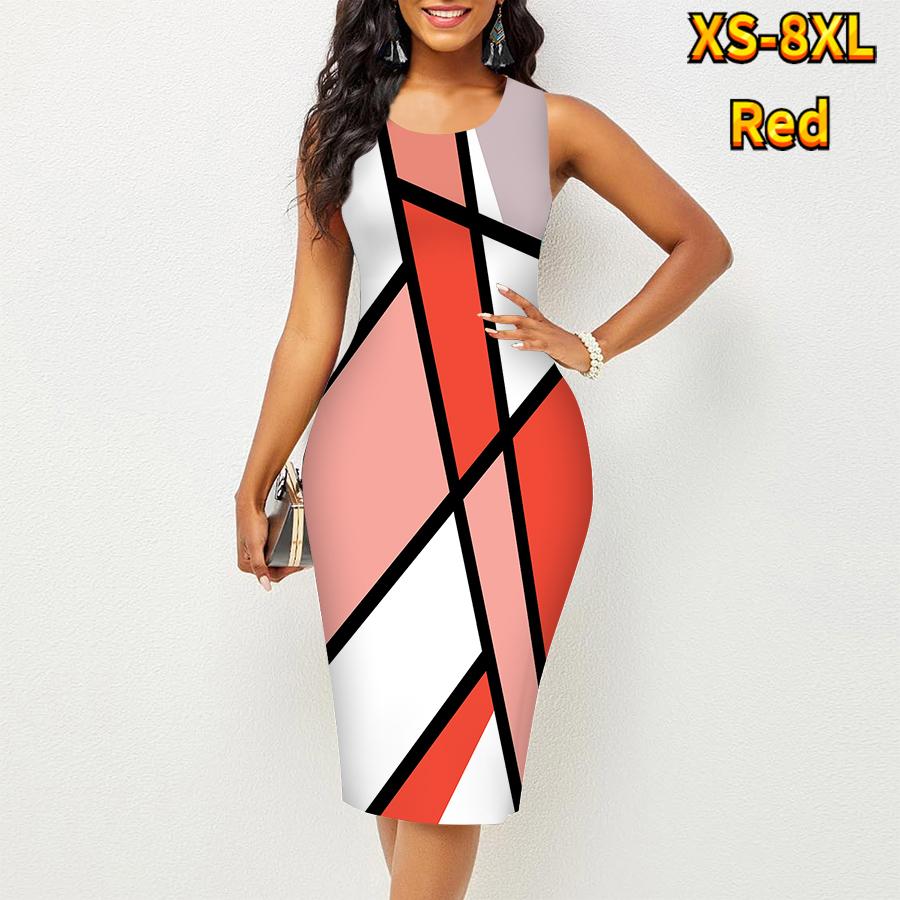 Women's Dress Sling SummerOblique Stripe Print Dresses Tight Sleeveless Slim Fit Sexy Fashion Top Clothing