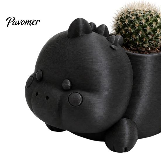 Unik Havegave 3D-printet Planteholder Formet som en Dinosaur, Sød Plantebeholder til Lille Skrivebordsdekoration Kaktus Miniplanter, Dekorativ Blomst