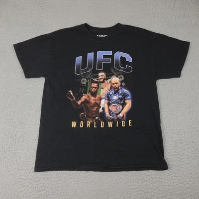 Maglietta UFC Uomo Taglia L Nera Grafica Campioni MMA Mondiali T-Shirt Jon Jones
