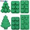 FAIS DU Silicone Mold Bakeware DIY Chocolate Mold Christmas Trees Snowman Gifts Baking Tools Cake Decoration Accessories