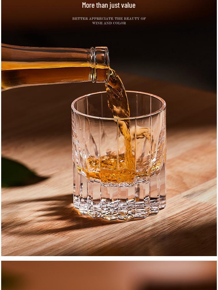 Handcarvat K9-kristallwhiskyglas - Lyxig Edo Kiriko Stjärnburst Design