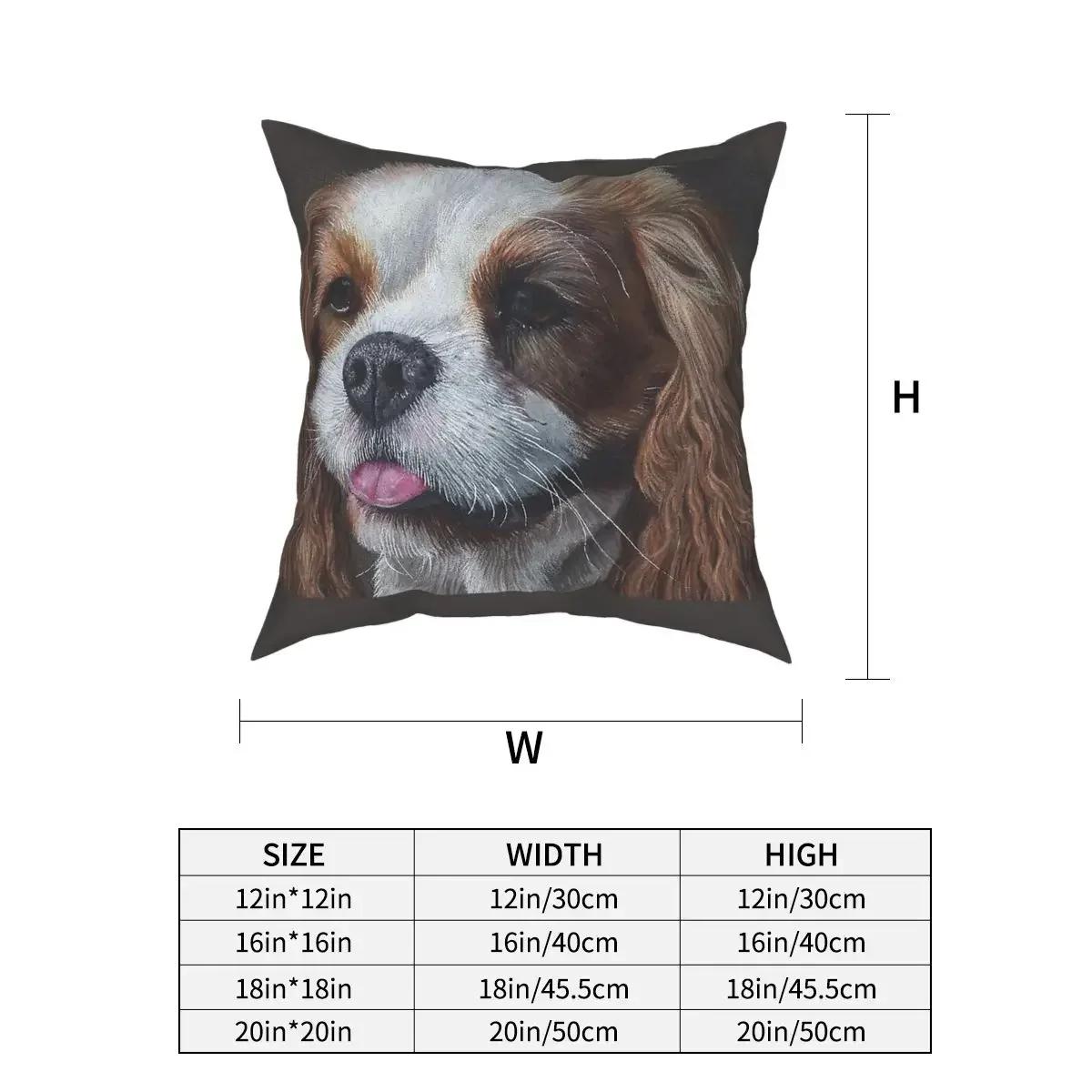 

Кавалер Кинг Чарльз спаниель Собака Наволочка для декоративной подушки Наволочка для подушки Новинка 66x66cm чёрный