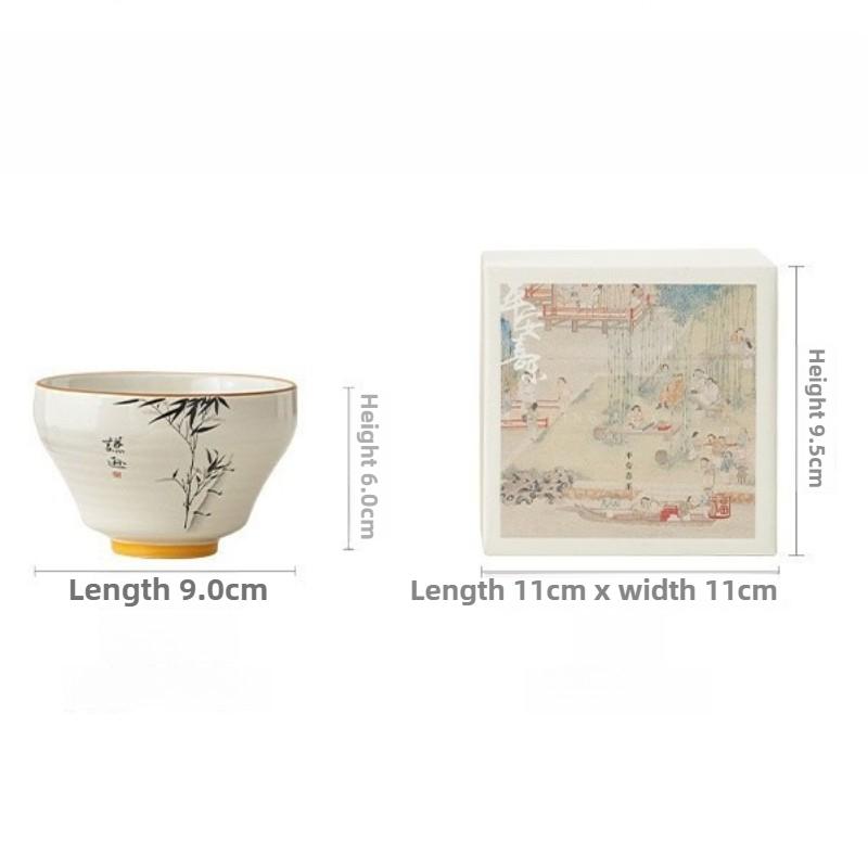 Plant Ash Master Cup Ink Gentleman Bamboo Ceramic Tea Tasting Cup Household Tea Single Cup Kung Fu Tea Cup Personal Cup