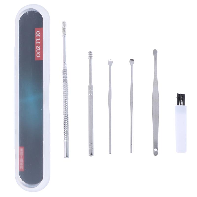 6Pcs Stainless Steel Ear Pick Set – Ear Wax Curette and Cleaner Tool for Safe Ear Canal Maintenance