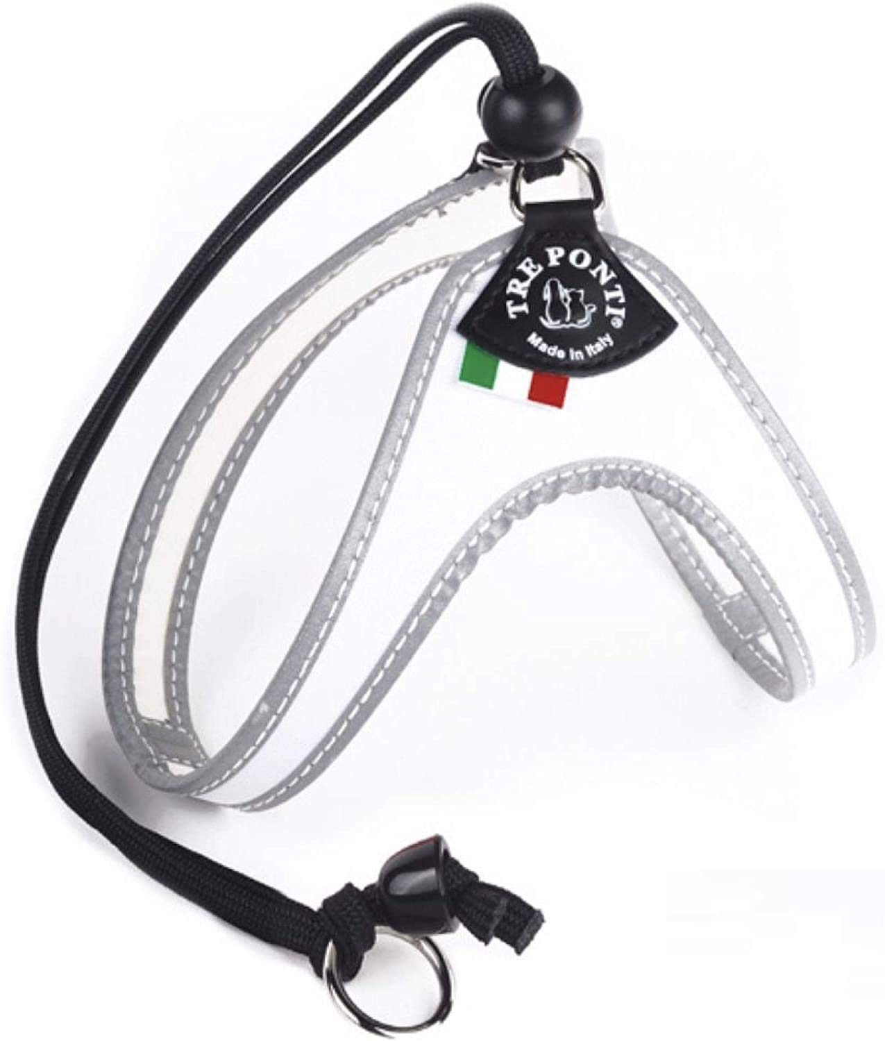 

TRE PONTI Harness Liberta Made in Italy FLUO Suitable for Chest Dog/Cat (Size 1.5 weight 3-4kg / circumference 27-37cm, White) белый