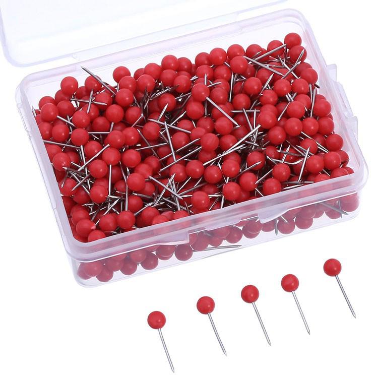 

Colored Pearl Head Push Pins 4mm Small Map Markers and Cork Board Nails Mixed colors, 500 pcs/box