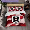 Austria Football Pattern 3 Pieces Bedding Set Soft Microfiber Duvet Cover with Pillow Cases for Bedroom