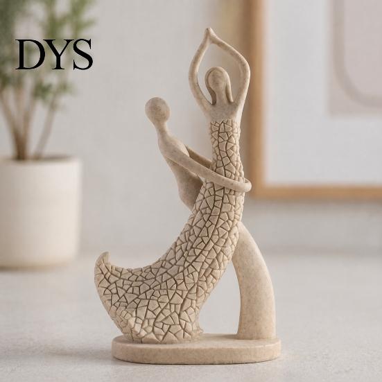 Home Decoration Ornament Abstract Couple Sculpture Ornament, Resin Sandstone Style Statue, Romantic Embracing Statue for Valentine Figure Living Room