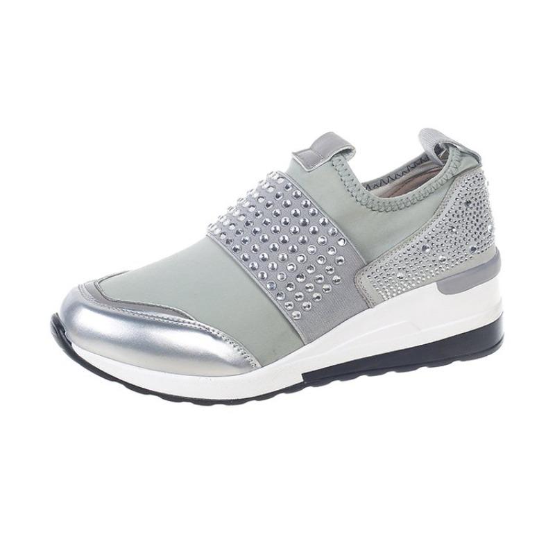 2025 New Fashion Spring and Autumn Women Round Head New Simple Women's Shoes A Slip-on with Drill Light and Comfortable