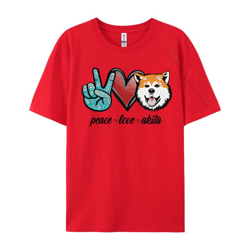 

Anime Peace Love Akita Idea Akita Owners Slim Tshirt Vintage Tshirts Cotton TShirts Top Quality Funny T Shirts S