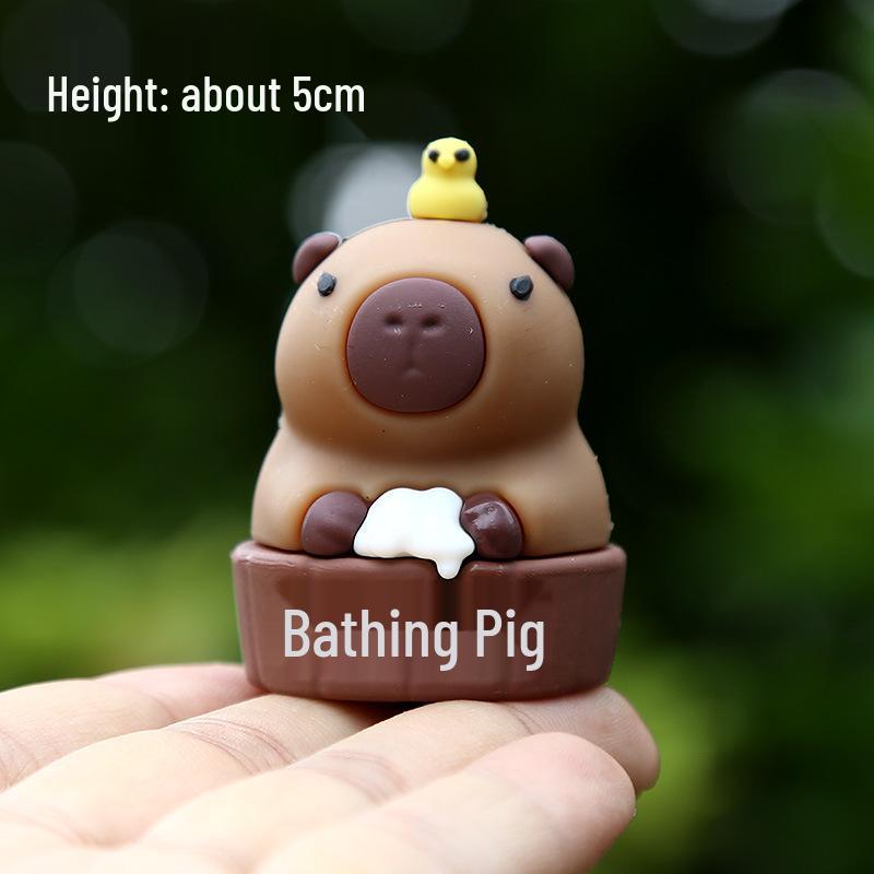 Trendy Capybara Plush Toy Blind Box - Creative Round Doll & Car Decoration