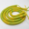 Single-core Yellow-Green Grounding PU Spring Cable, 0.5/0.75/1/1.5 Mm² Spiral Retractable.
