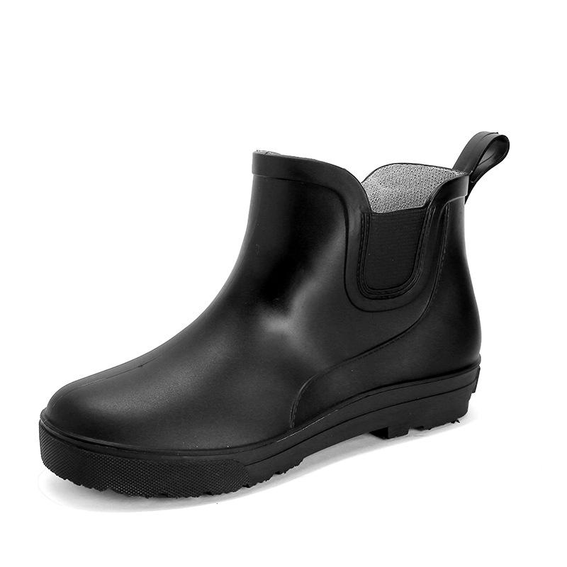 Women's Waterproof Cotton Velvet Rain Boots, Size 34, Non-Slip Short Rubber Boots for Small Feet