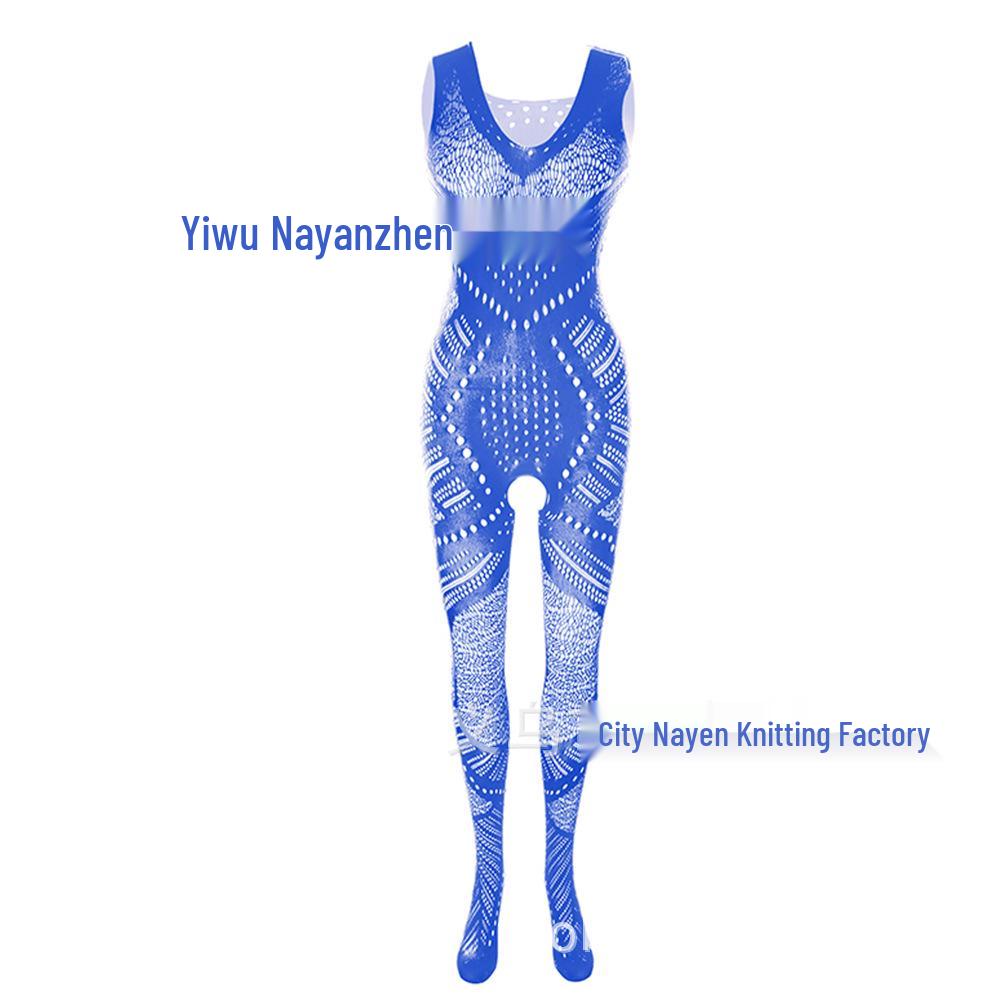 Jacquard Tie-Up Open Crotch Bodystocking Lingerie
