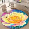 1pc Floral Fantasy Office Round Area Rug, Indoor Mat Suitable ForOffice, Under Office Chairs Bedroom Living Room Home Decor, Room Decot073