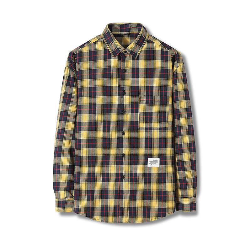 

Men s Large Spring Plaid Shirt Men s Long Sleeve Shirt Men s Vintage Style Trendy Casual Wear Minimalist Fashion Breathable Shirt XXXXXL жёлтый