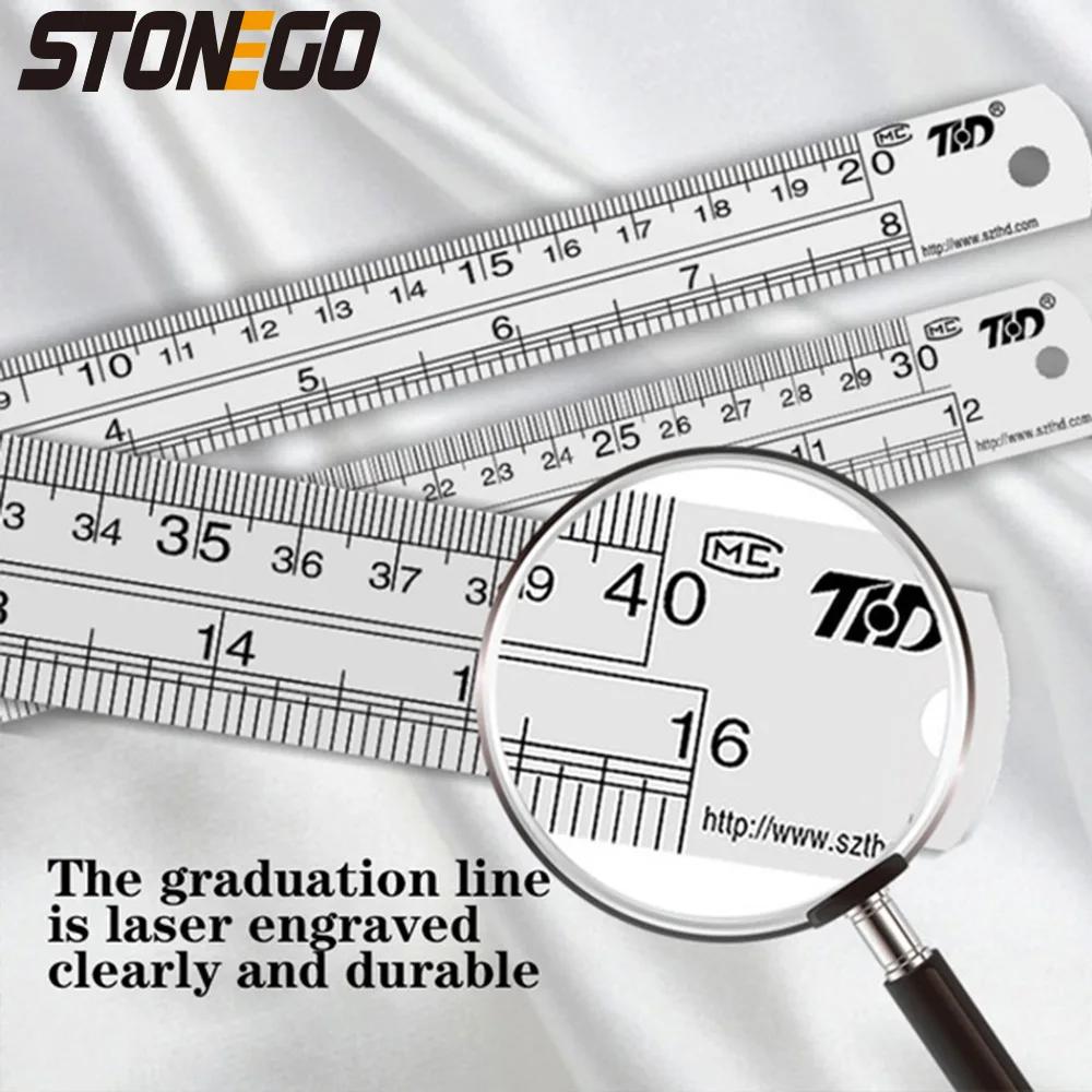 Stainless Steel Ruler Set 6 8 12 16 20 Inch Metal Rulers High Precision Double-Sided Graduation Scale Office Drawing Tools