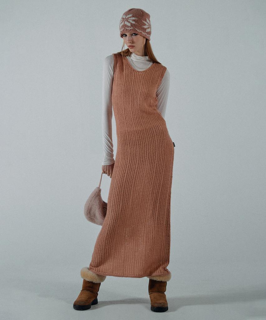 Sculpter Blend Knit Maxi Dress Coral
