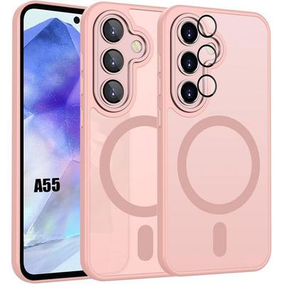 Case for Samsung Galaxy A55 5G, with Magnetic Circle Camera Protection - Pink