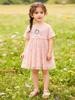 Little Maven Girls' Cute Summer Dress - Mesh Skirt & Short Sleeves, European & American Princess Style