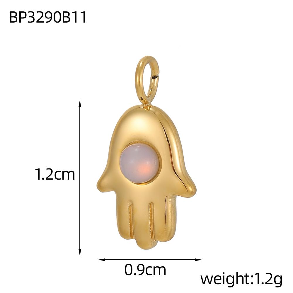 CARLIDANA Pink Blue Enamel Hamsa Hand Charms Gold Plated Charms Religious Muslim Islamic Hand of Fatima Charms DIY Jewelry