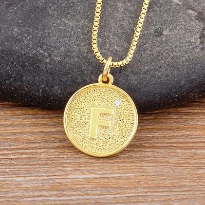 Nidin New Trendy Initial 26 Letters Pendant Charm Name Necklaces Cubic Zirconia Statement Jewelry Party Gifts For Women Men