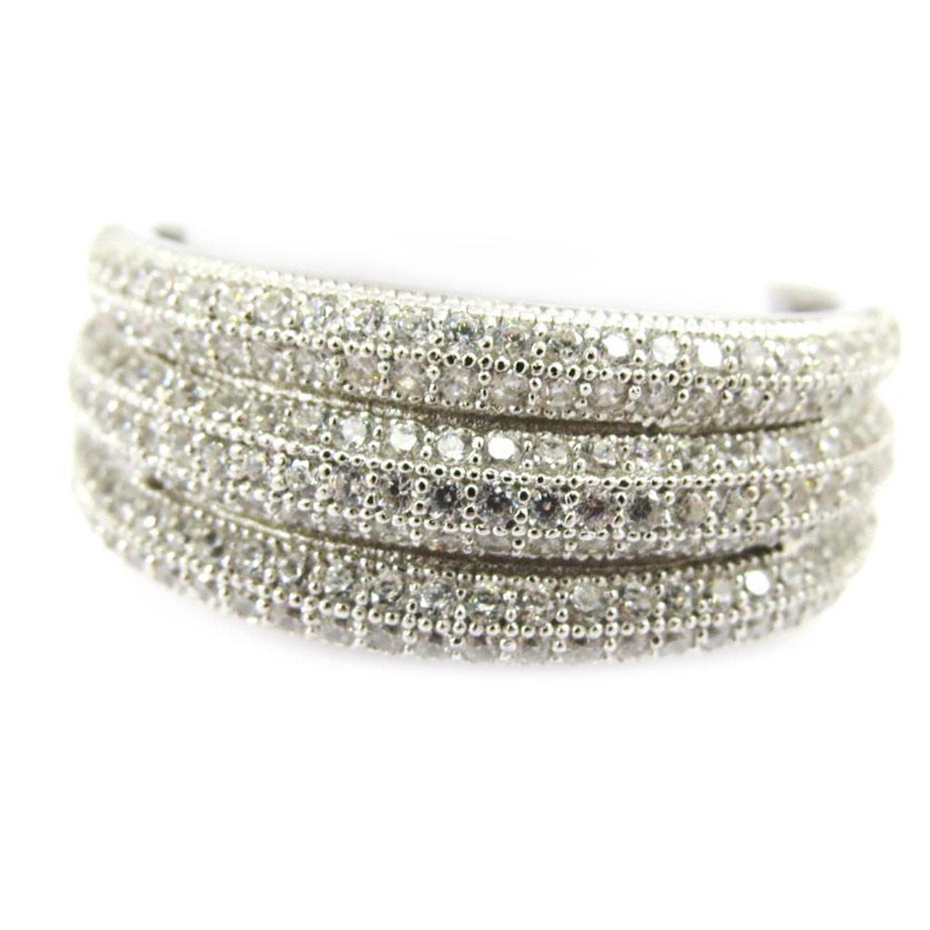 Silver Ring 'Sissi' White Silver (rhodium) - 8 Mm