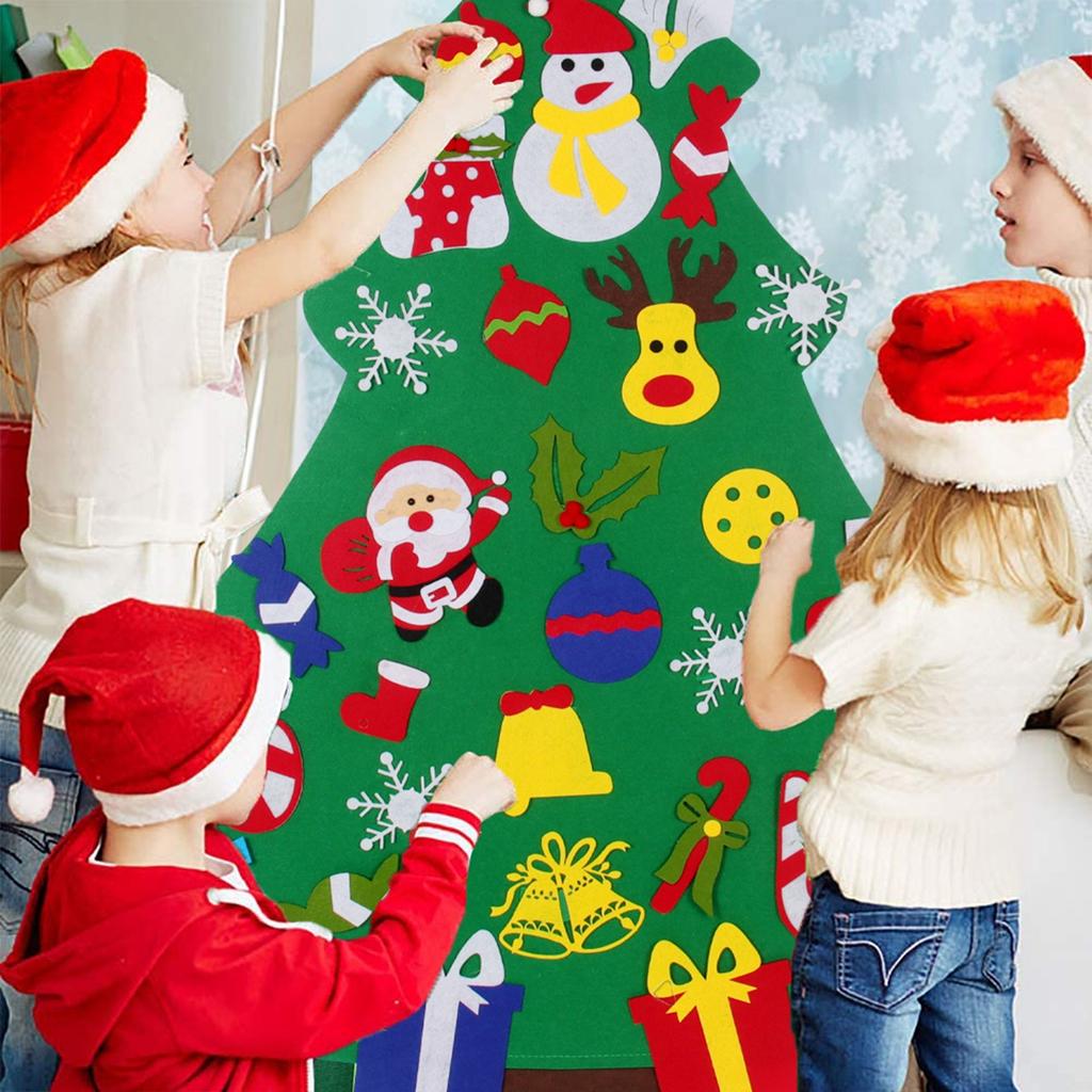 Kids DIY Felt Christmas Tree Merry Christmas Decorations For Home 2025 Christmas Ornaments Navidad Gifts Xmas Tree New Year 2025