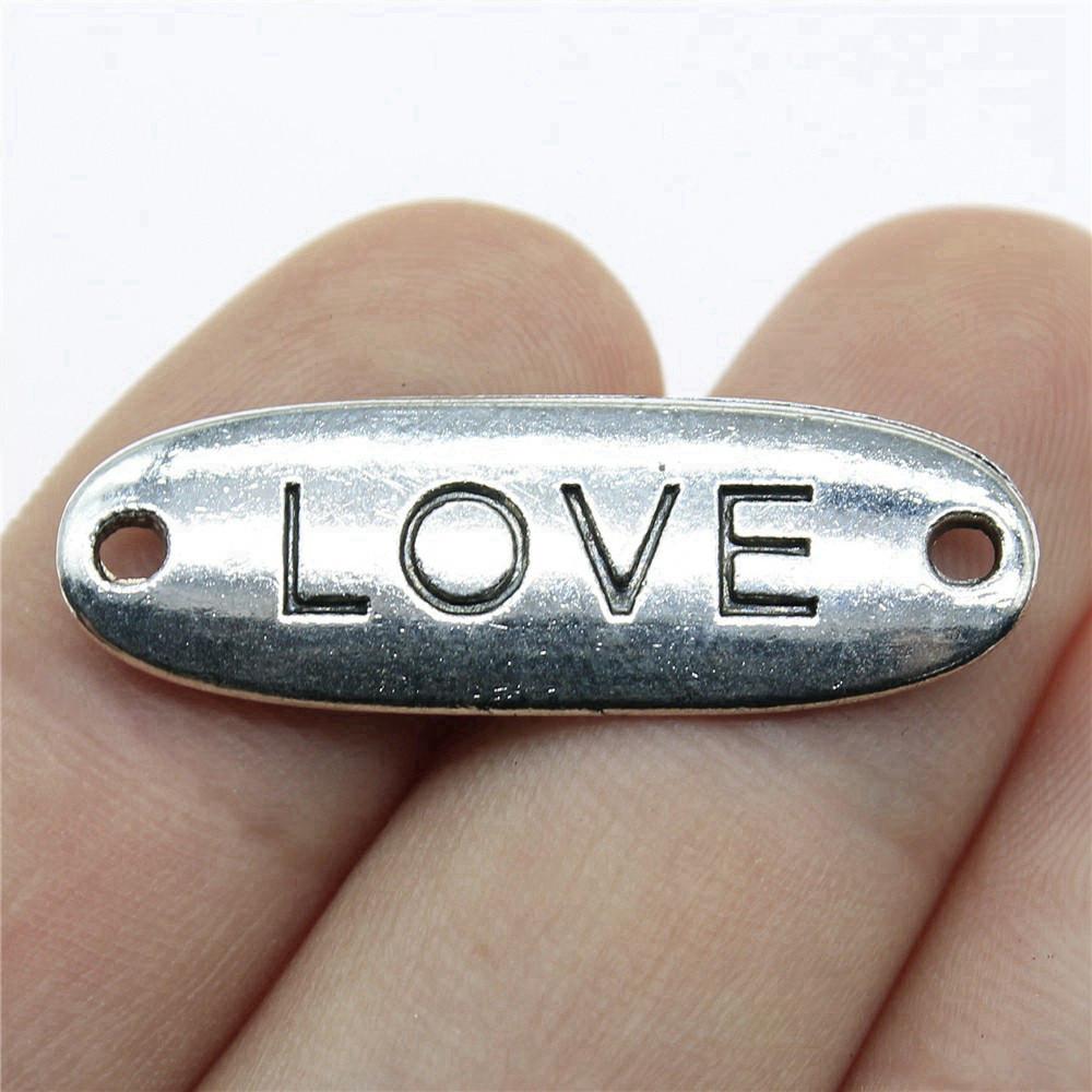 Letter Plate Connectors Alphabet A-Z Antique Bronze Zinc Alloy Jewelry Making Craft Parts DIY Connect Parts