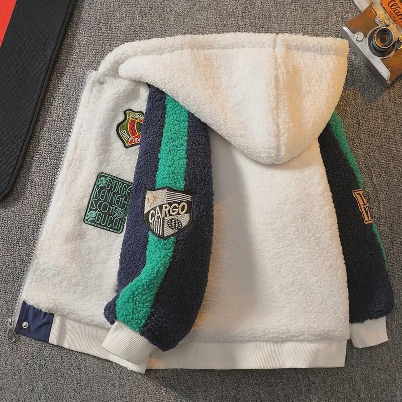 Boys' Winter Coat 2024 - Trendy Lambskin and Wool Sweater for Kids