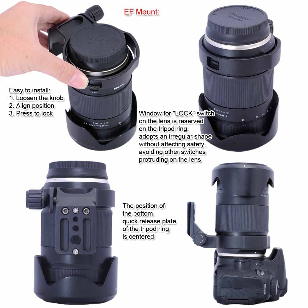 Tripod Mount Ring for Di II VC HLD Includes Tripod Mount Lens Support Lens Bracket Tripod and Quick Release Plate with and Screw Holes At the