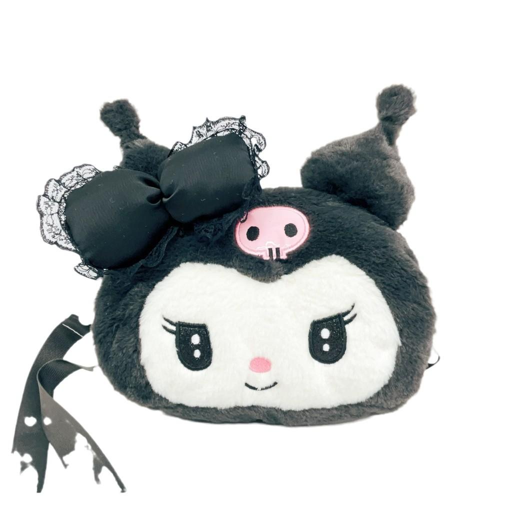 Sanrio Kuromi Melodie Plush Toy Crossbody Bag With Lace For Kids And Teens