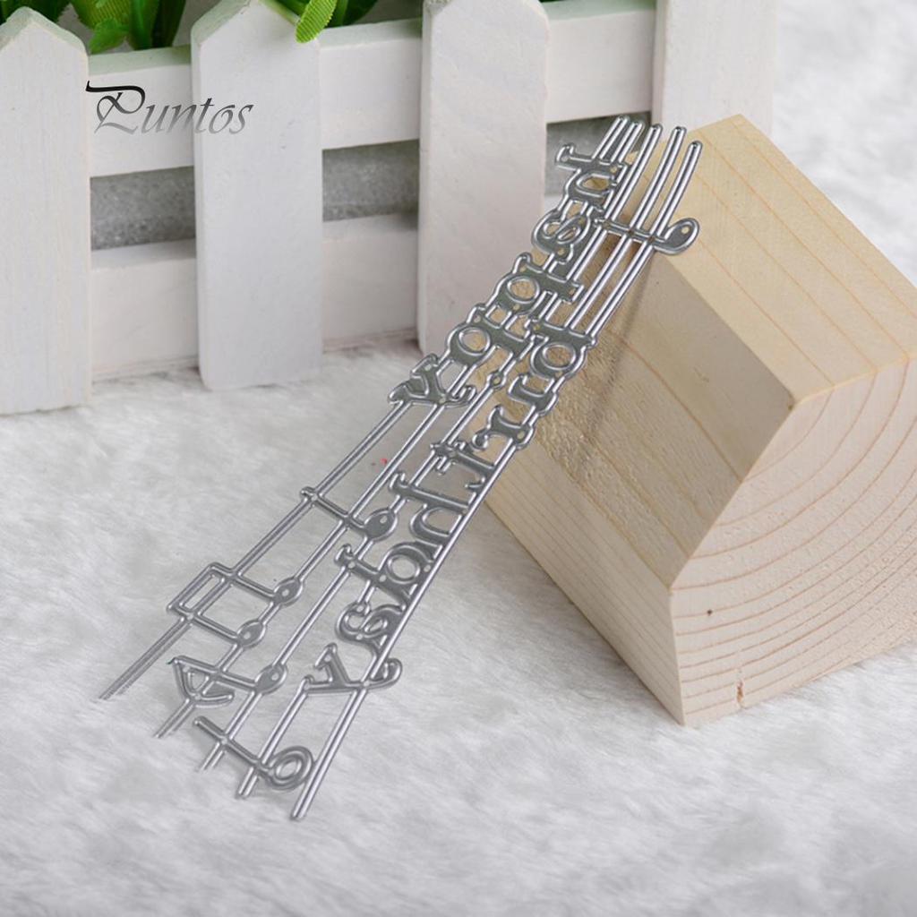 Happy Birthday Music Notes Carbon Steel Cutting Dies DIY Scrapbooking Stencils