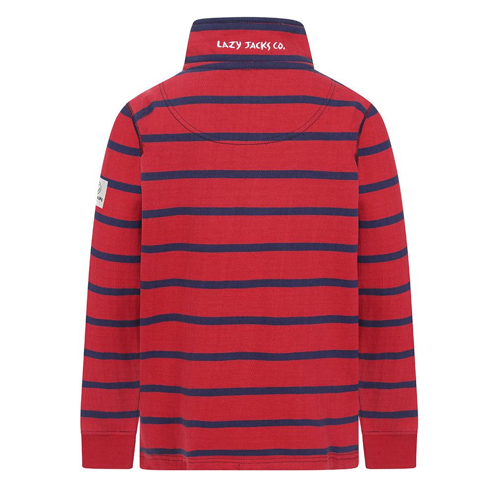 Lazy Jacks Boys Striped Quarter Zip Sweatshirt