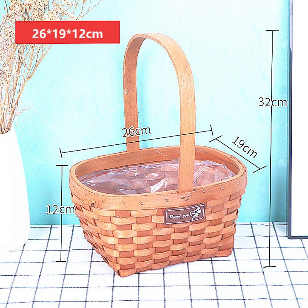 Handheld Wedding Candy Storage Basket with Handle Flower Basket  For Home Wedding Decor